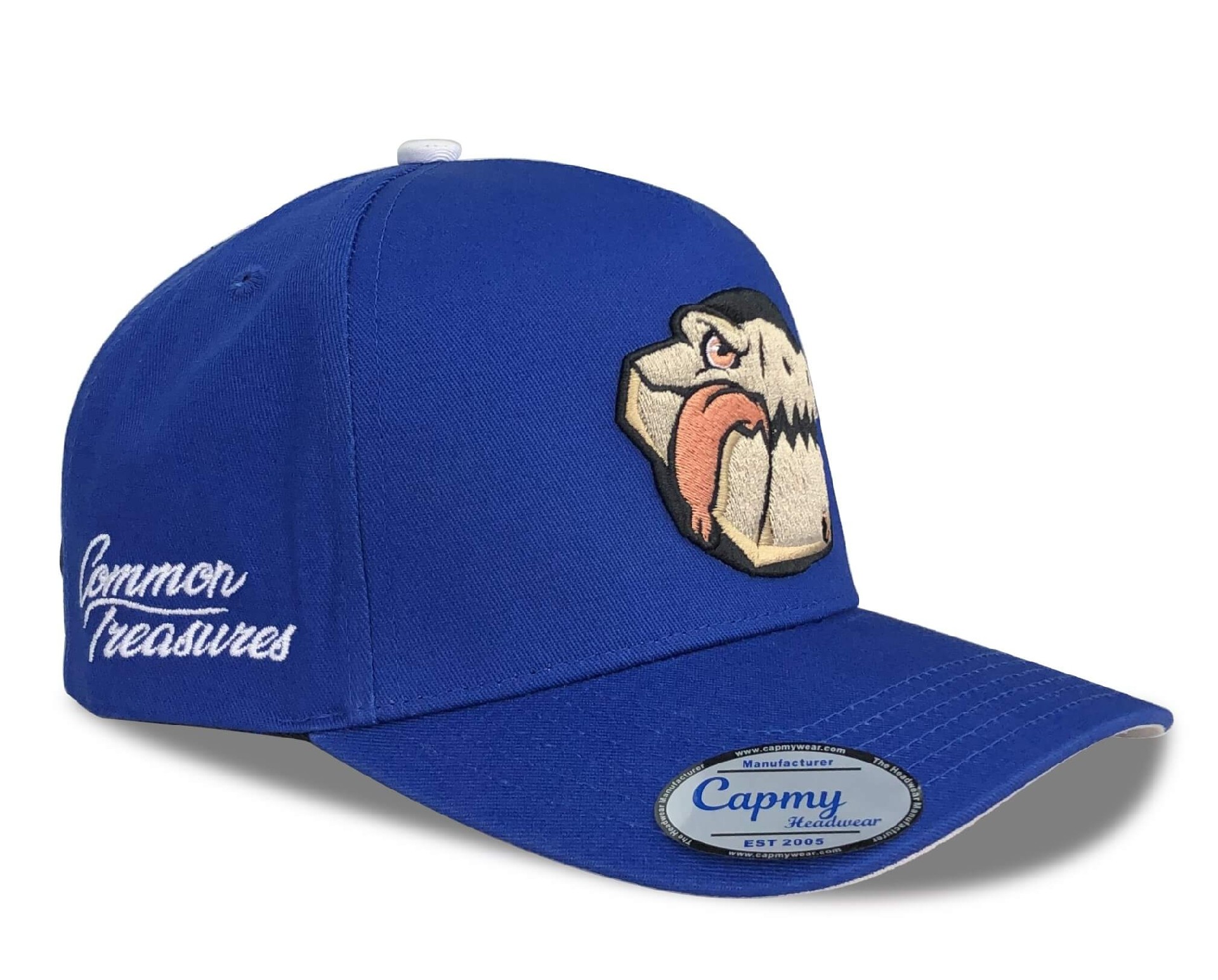 CMC1122(Popular Selling  5 panel 3D embroidery Royal Blue 100% 5 Panel A Frame Baseball Cap Manufacturer)