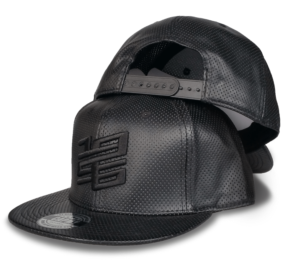 CMC-2113( New Design 6 Panel Black Leather Snapback Cap Manufactuer)