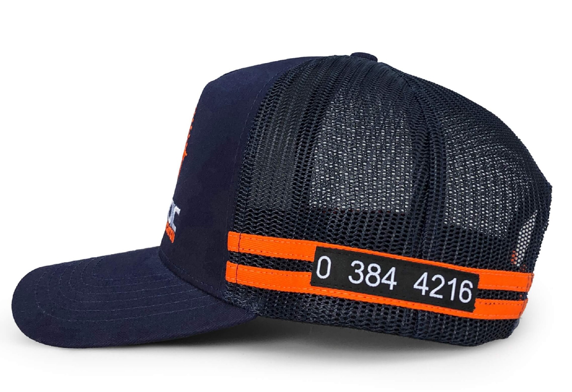 CTC-3002( Custom Navy Blue Mesh Cap Embroidery Patch Logo High Profile 5 Panel Country Trucker Caps Manufacturer)