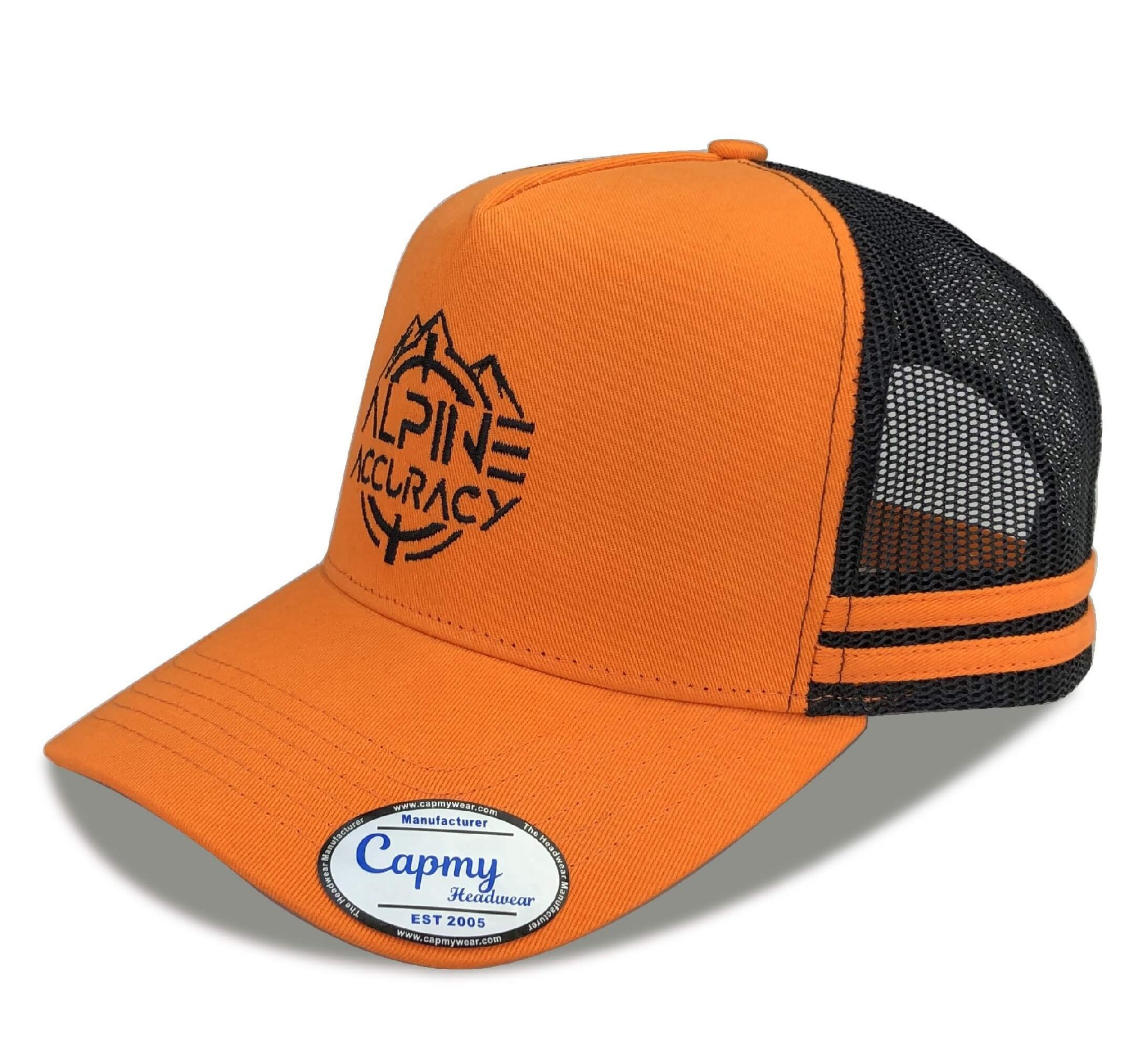 CTC-3015(Wholesale Orange Deep Crown 5 Panel Mesh Trucker Hats Blank Australian Country Trucker Caps Factory)
