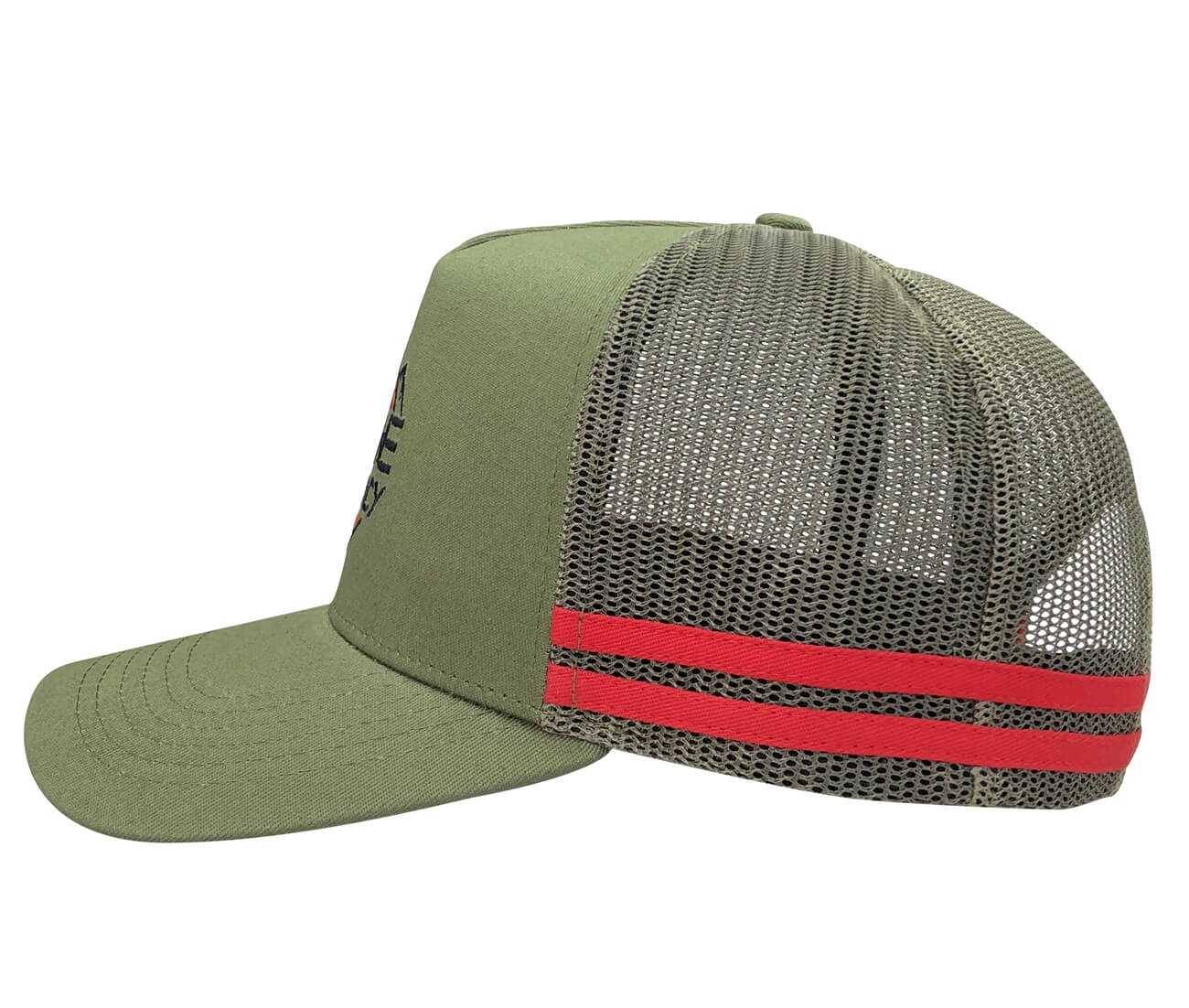 CTC-3013( Deep Crown 3D Embroidery Patch Logo High Profile 5 Panel Olive Green Country Trucker Caps Supplier)
