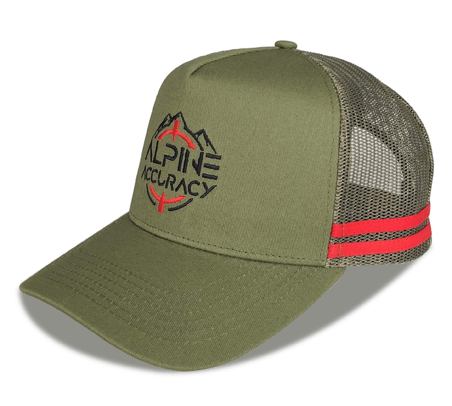 CTC-3013( Deep Crown 3D Embroidery Patch Logo High Profile 5 Panel Olive Green Country Trucker Caps Supplier)