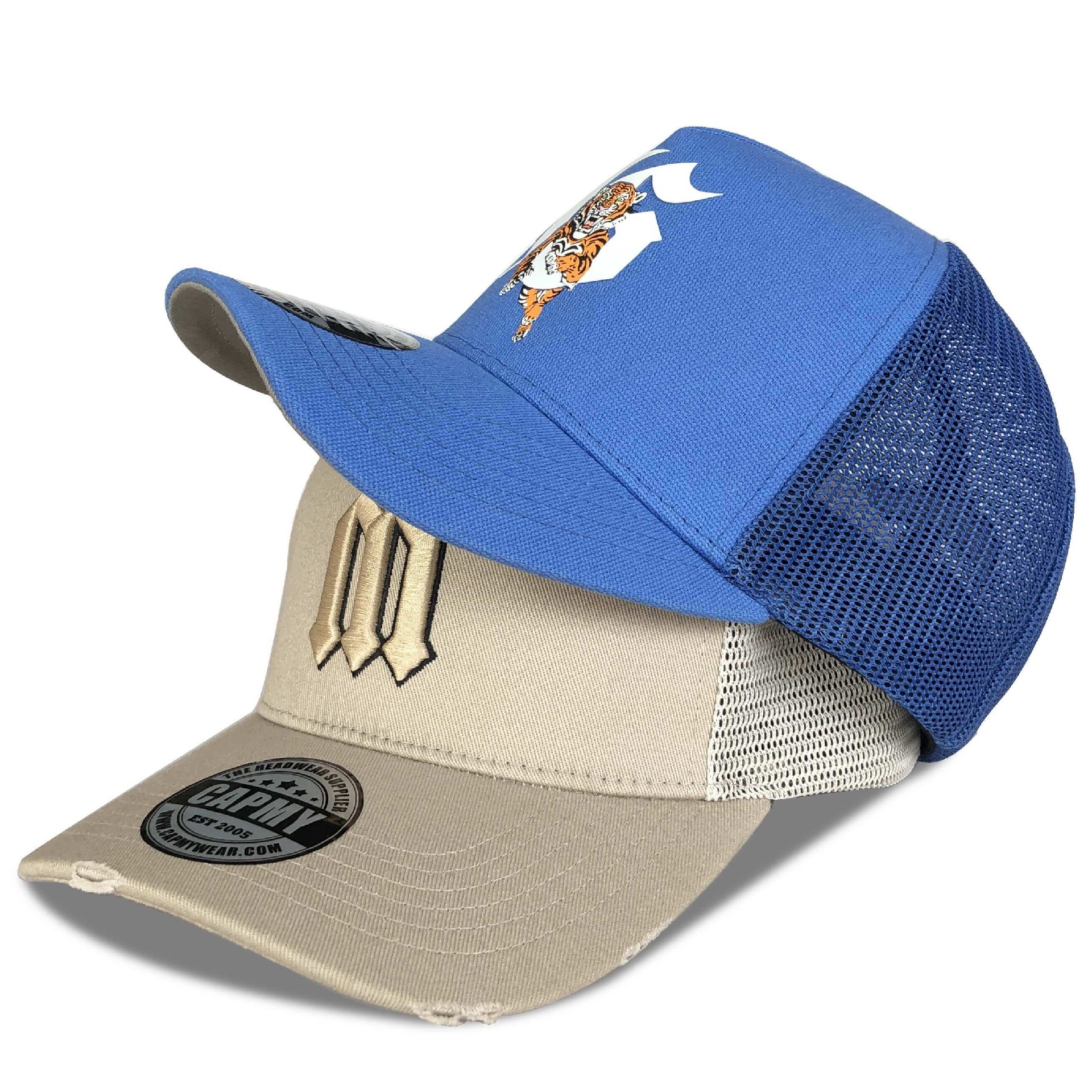 CMC-3101( Wholesale Embroidery Logo Logo Men Sports 5 Panel Distressed Rip Vintage Mesh Trucker Cap Hat Manufacturer)