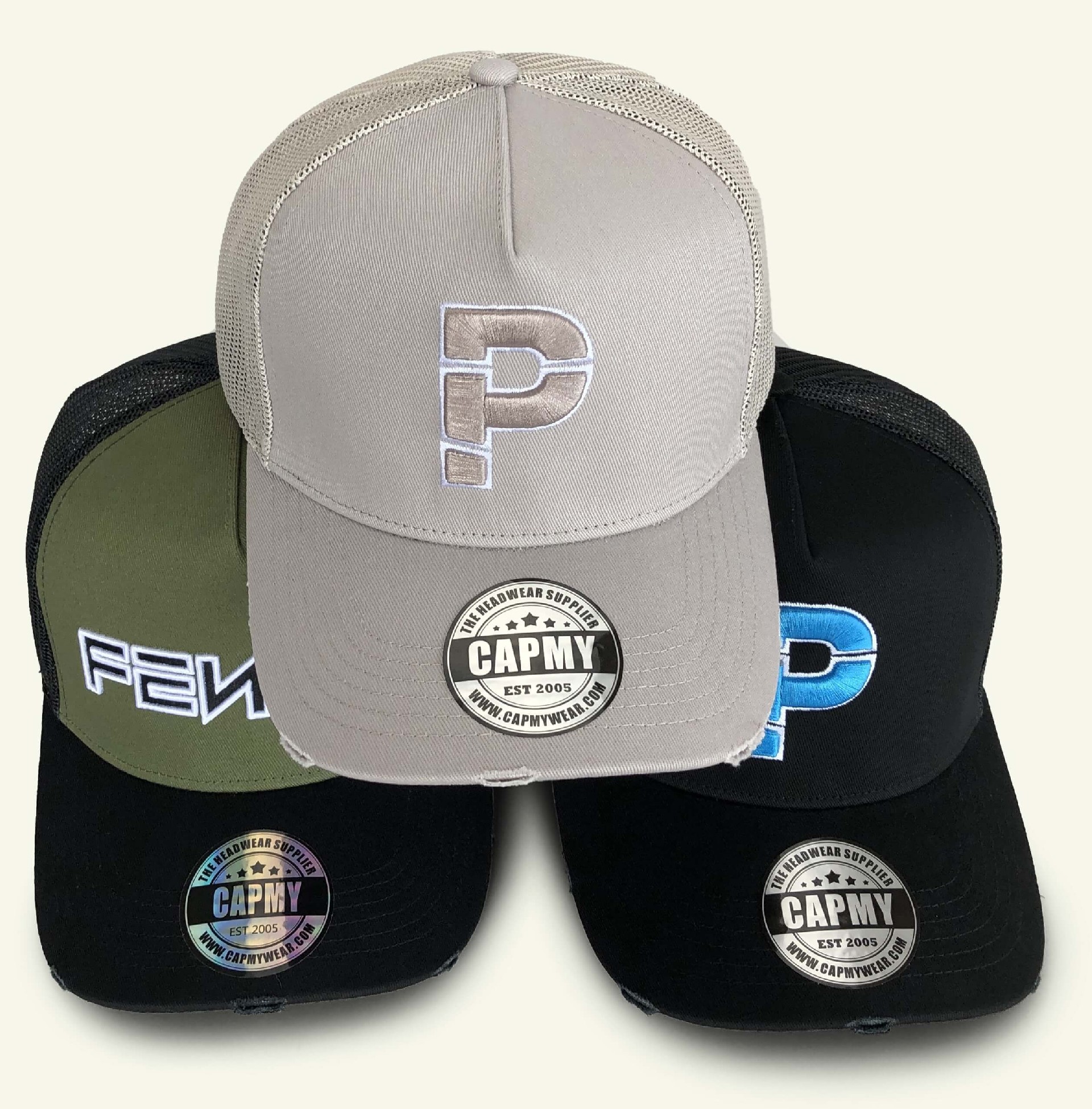 CMC-3134(Wholesale 5 Panel Yelir Style Distressed Trucker Hats 3D Embroidered Vintage Rip Mesh Baseball Caps)